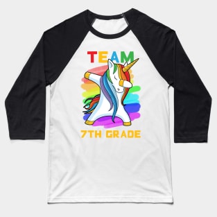 Team 7TH GRADE Unicorn Dabbing Gift Back To School Baseball T-Shirt